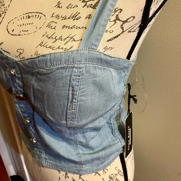 Haute Monde young contemporary Large denim blue stretchy NWT two small stains. - Picture 5 of 8